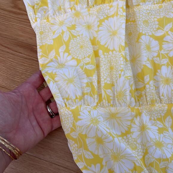 Lisa Marie Fernandez X Target Yellow Floral Tiered Trapeze Dress Sz Large - Picture 8 of 10